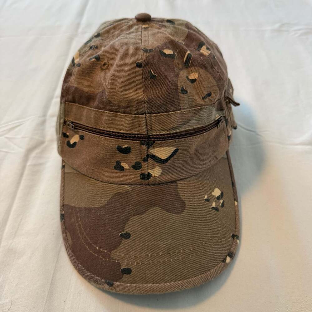 Armycrew Enzyme Washed Zippered Front Pockets Frayed Bill Army Cap